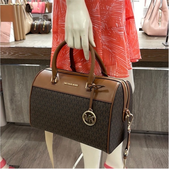 Michael Kors Medium Duffel Travel Satchel - Leather/Coated - Picture 2 of 13